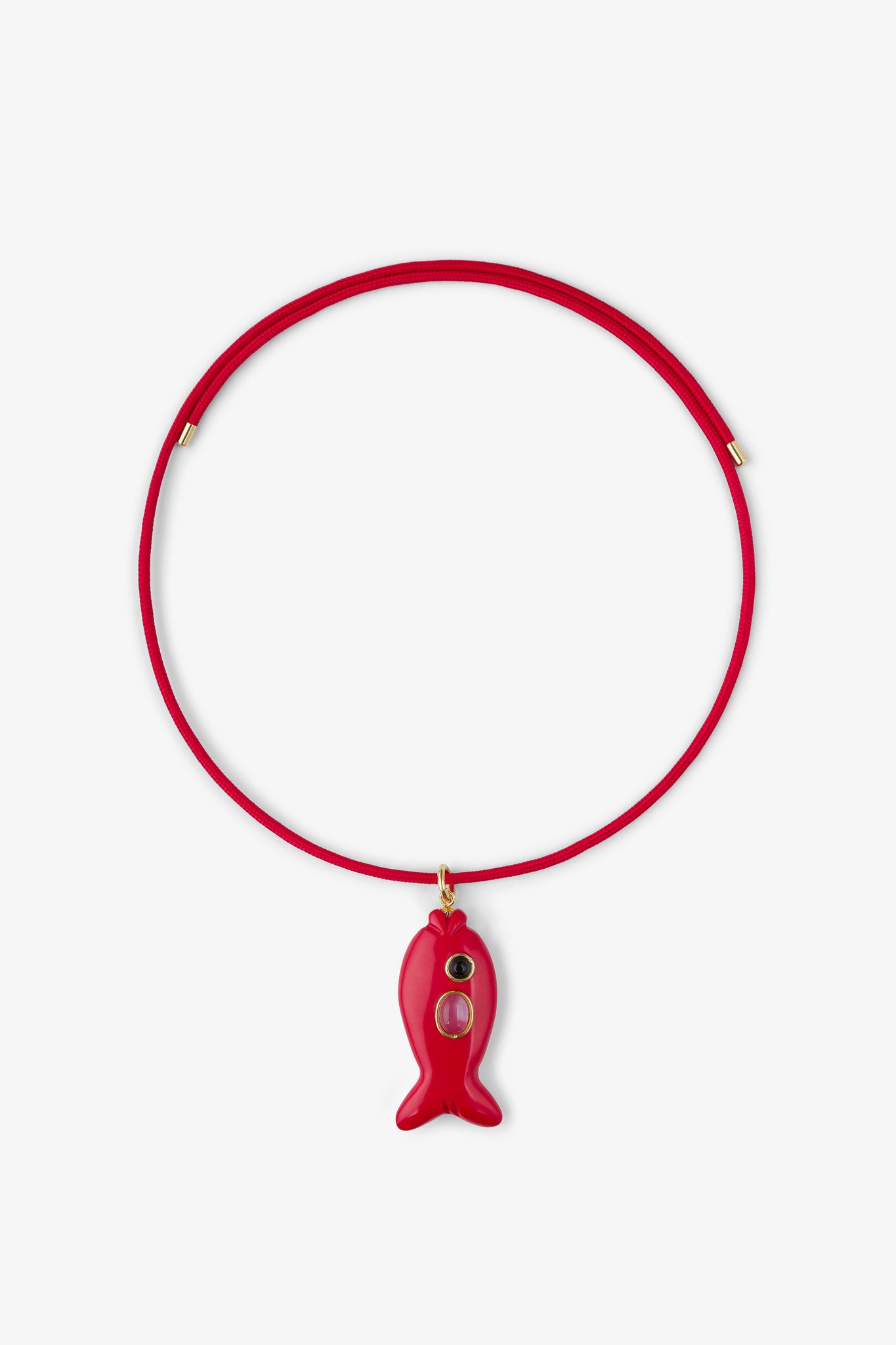 FISH CHARM NECKLACE MEDIUM CORAL 1