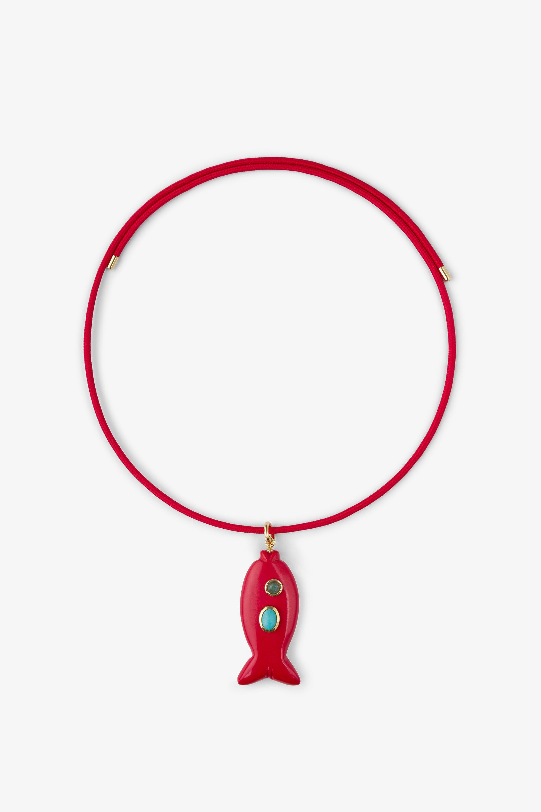 FISH CHARM NECKLACE MEDIUM CORAL 2