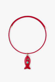 FISH CHARM NECKLACE MEDIUM CORAL 2