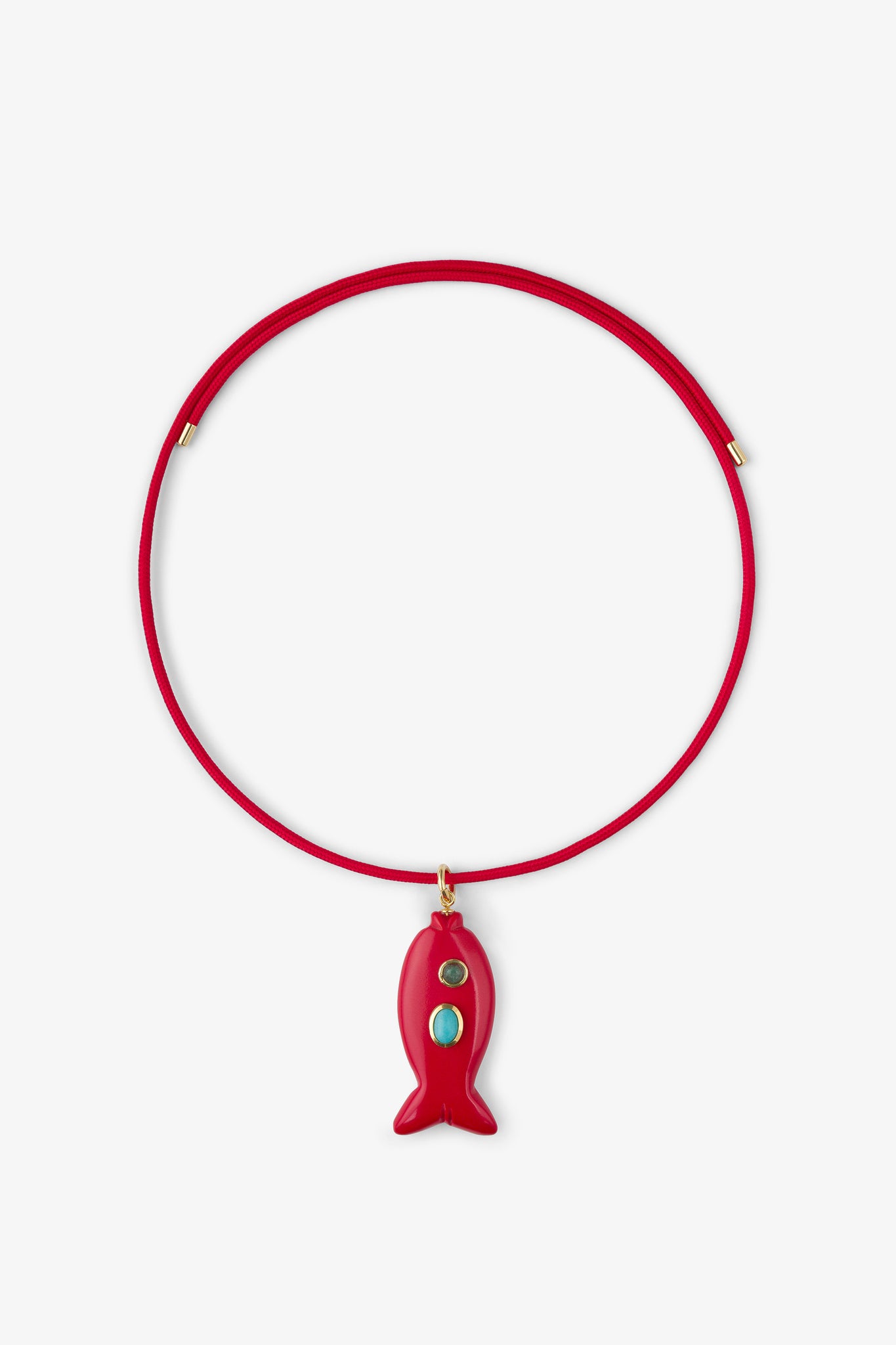 FISH CHARM NECKLACE MEDIUM CORAL 2