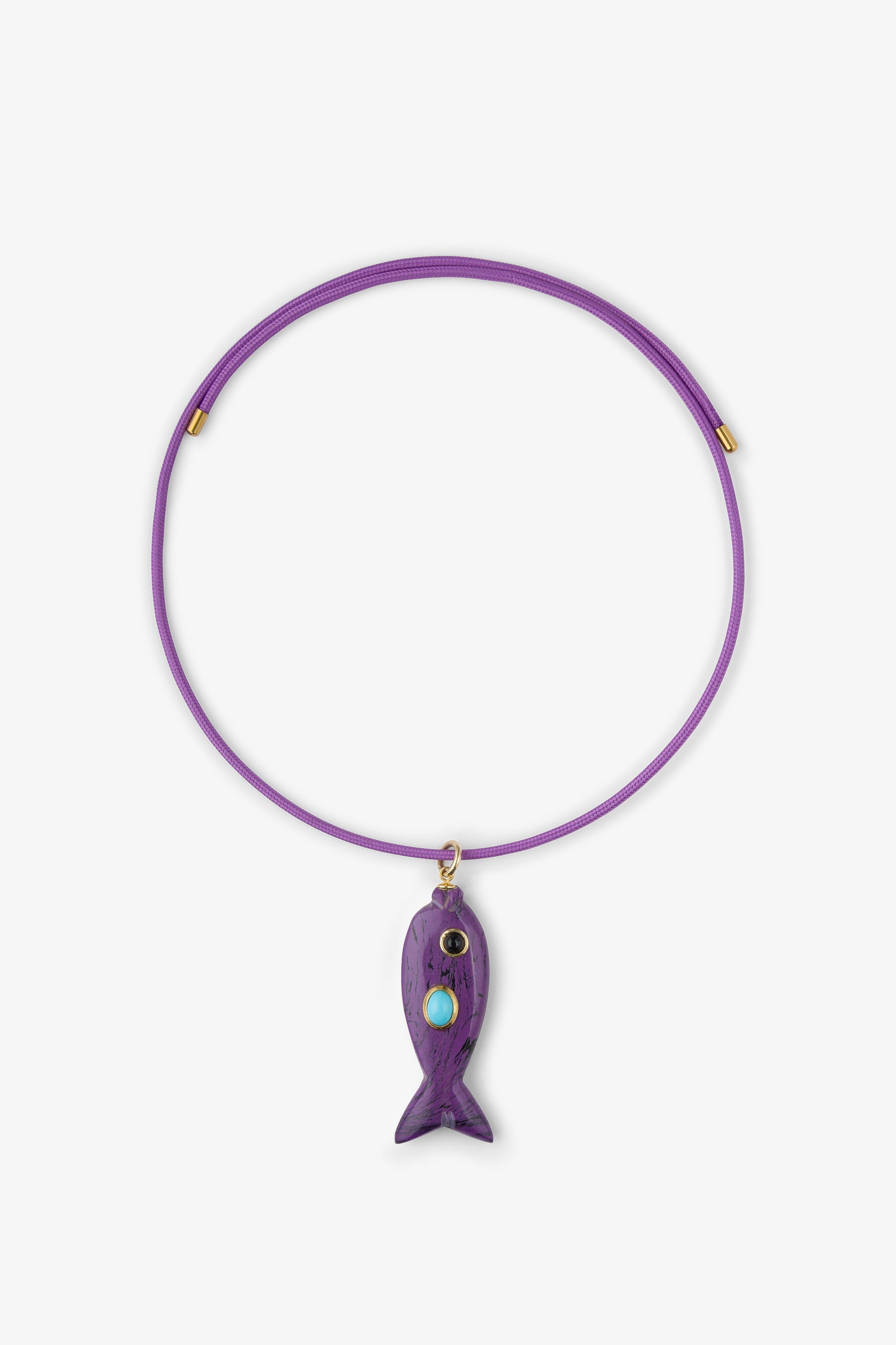 FISH CHARM NECKLACE SMALL AMETHYST 2