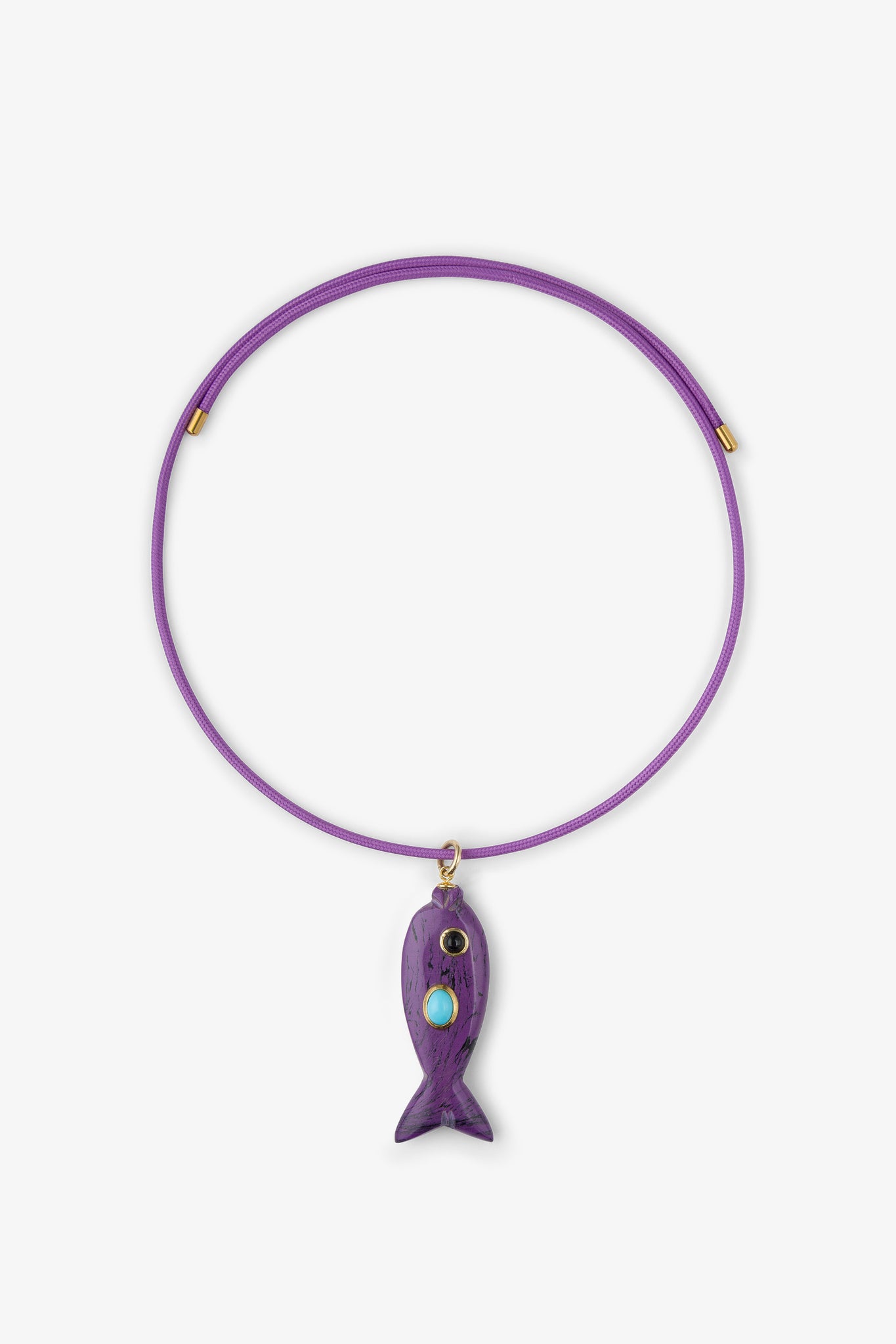 FISH CHARM NECKLACE SMALL AMETHYST 2