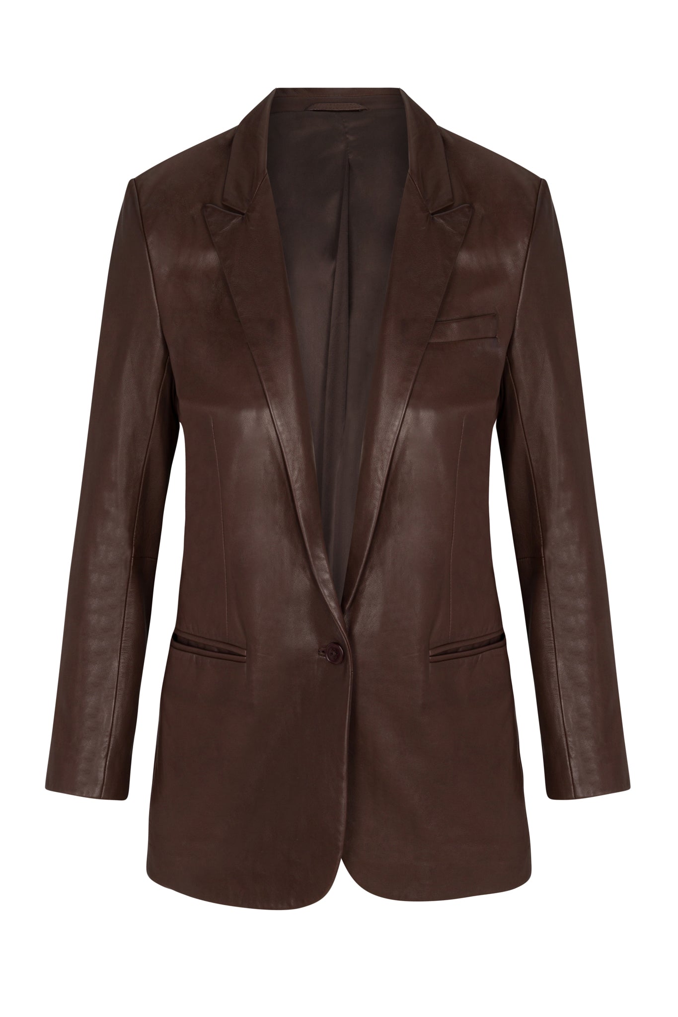 Mocha Leather Blazer