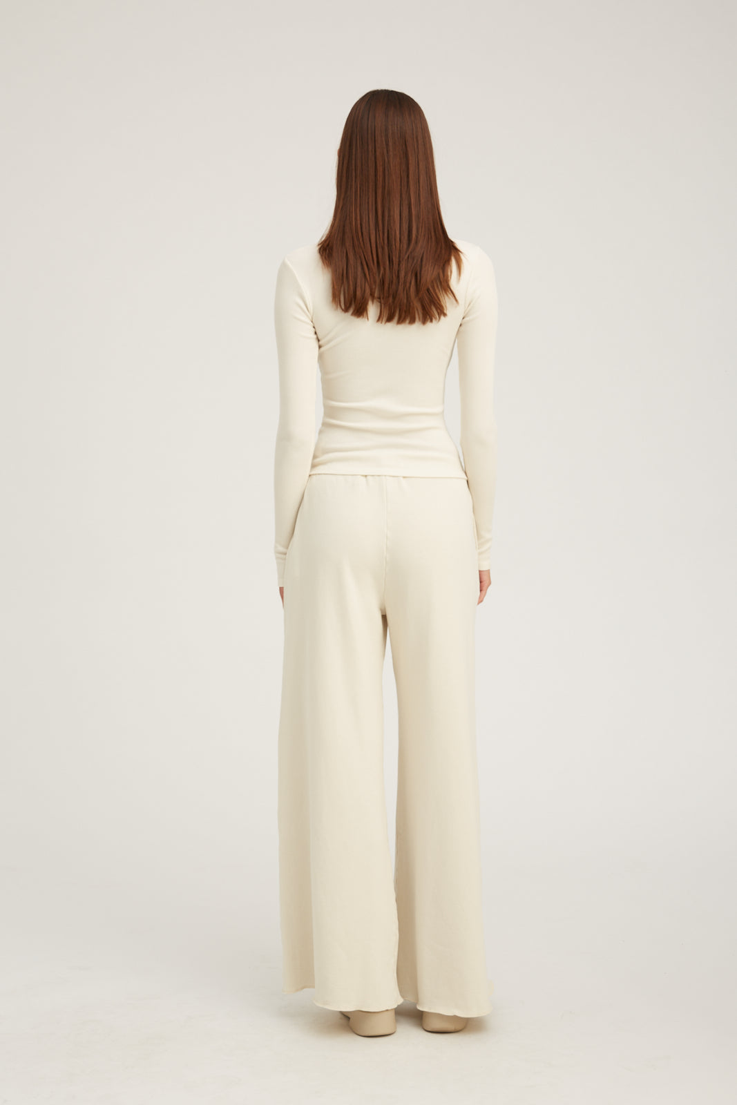 Vintage White Knit Wide Leg Pants