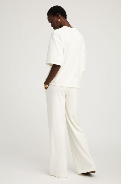 White Cotton Terry Baggy Sweatpants