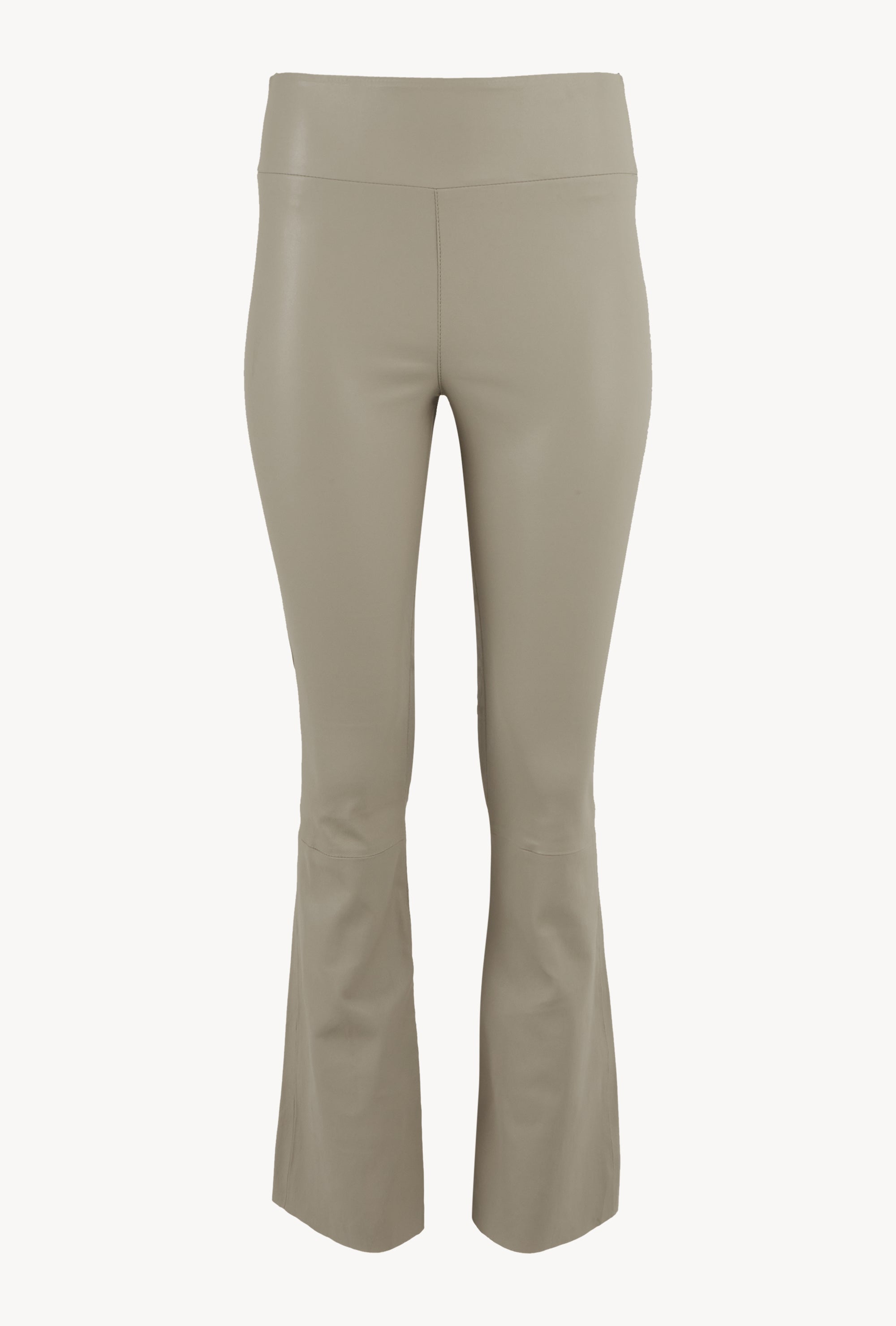Off White Leather Crop Flare
