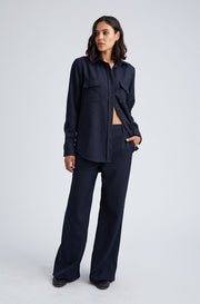 Navy Oversized Button Down