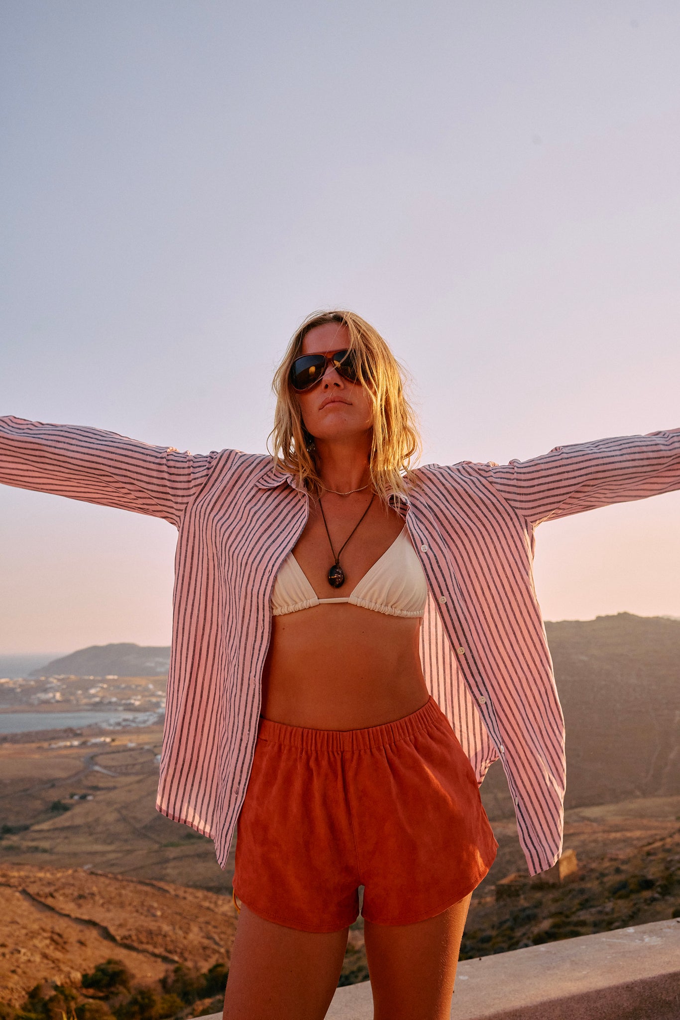 Terracotta Suede Slip Shorts