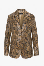 Tan Python Leather Classic Blazer