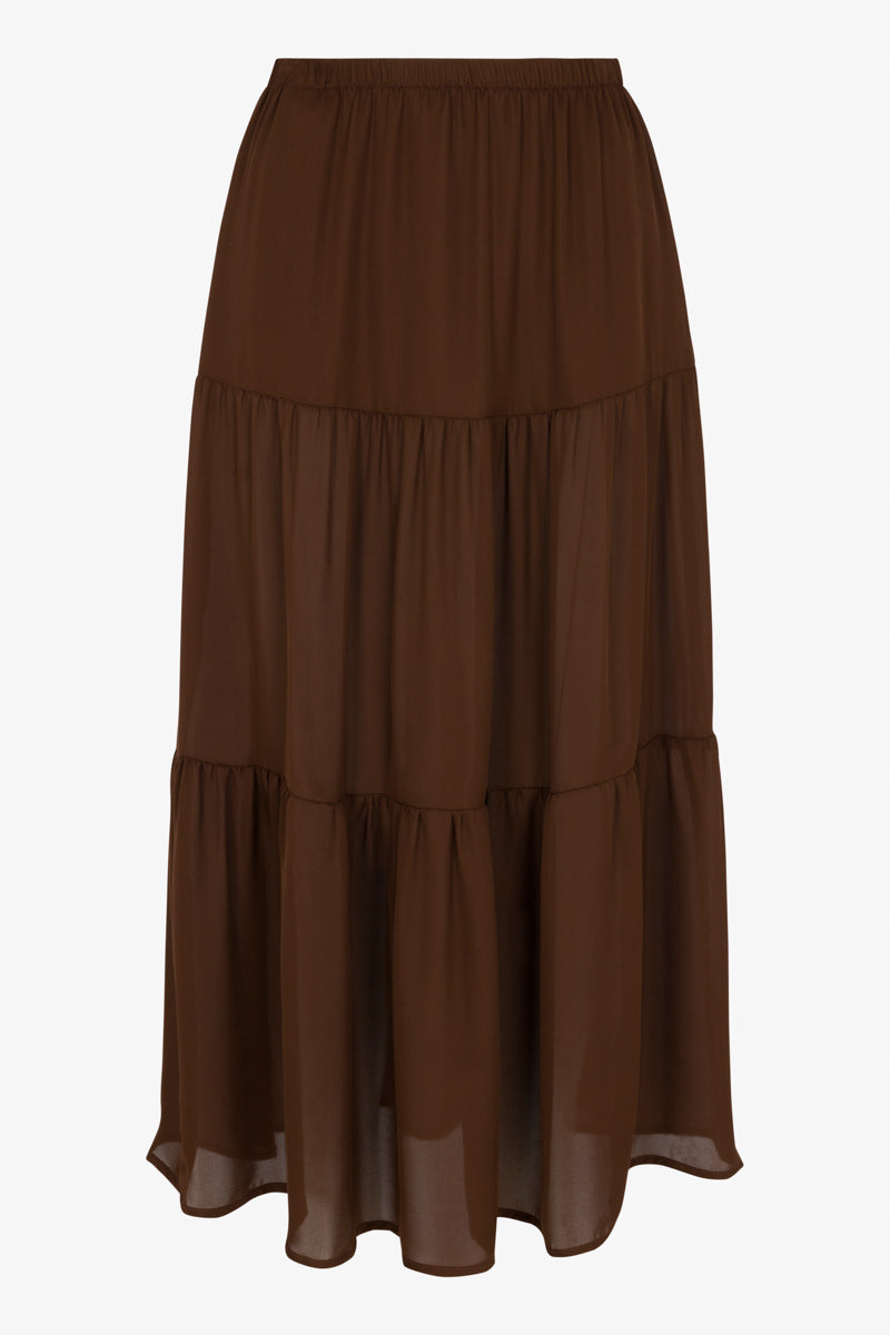 Silk Tiered Maxi Skirt