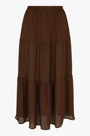 Silk Tiered Maxi Skirt