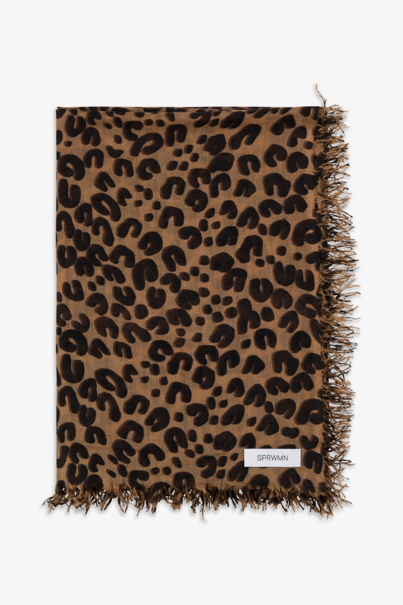 Leopard Cashmere Pashmina Scarf