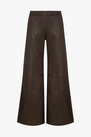 Stretch Leather Wide Leg