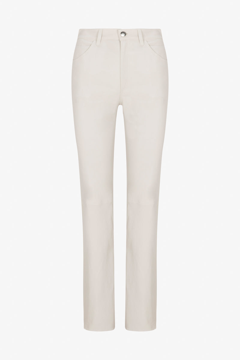Leather 5 Pocket Slim Straight