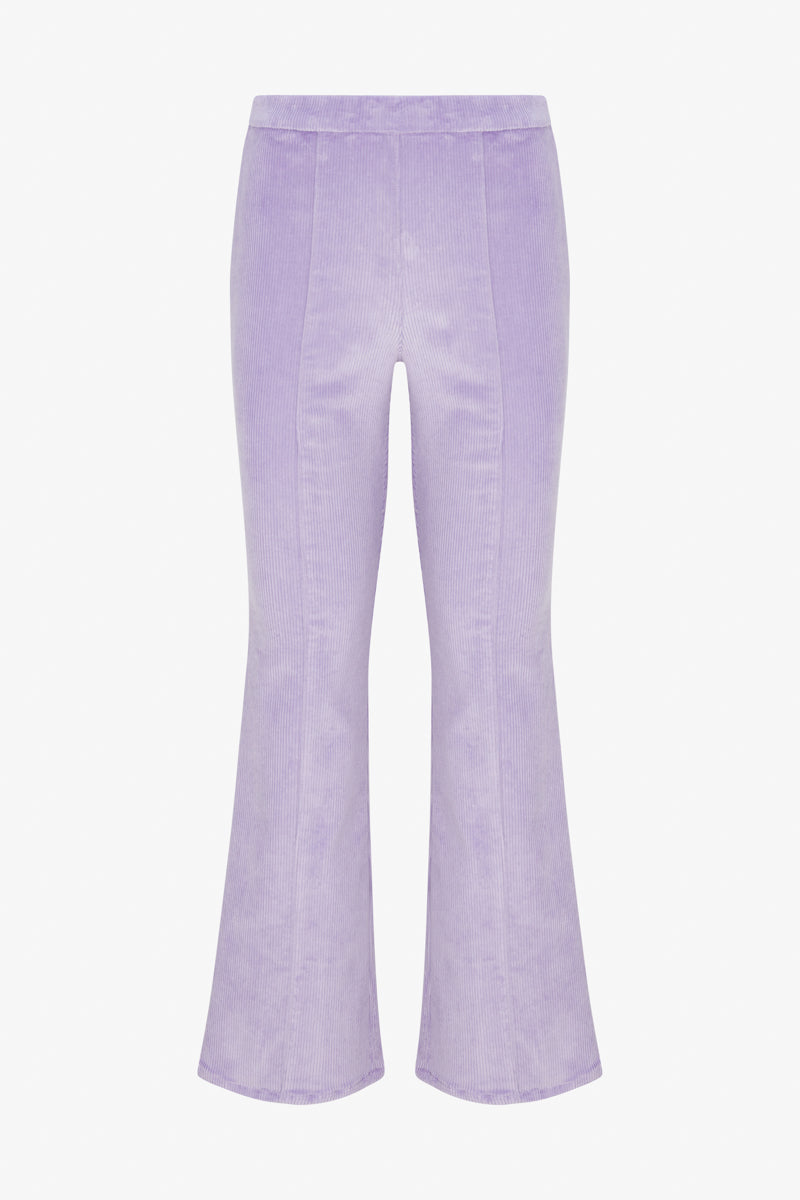 Ankle Flare Corduroy Pants with Princess Seams
