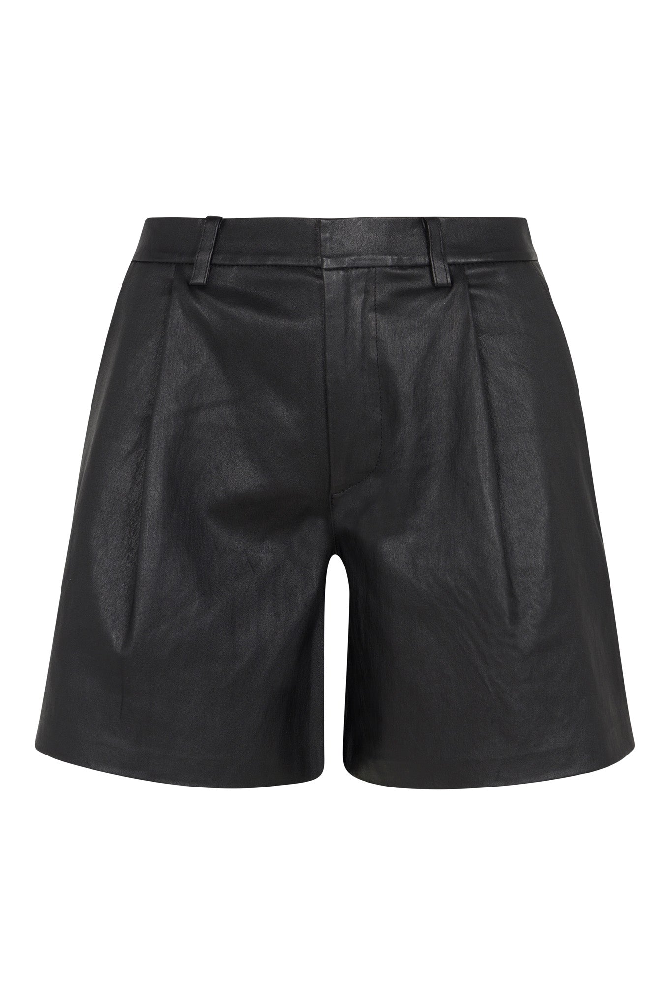 Black Leather Trouser Shorts