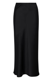 Black Silk Bias Maxi Skirt