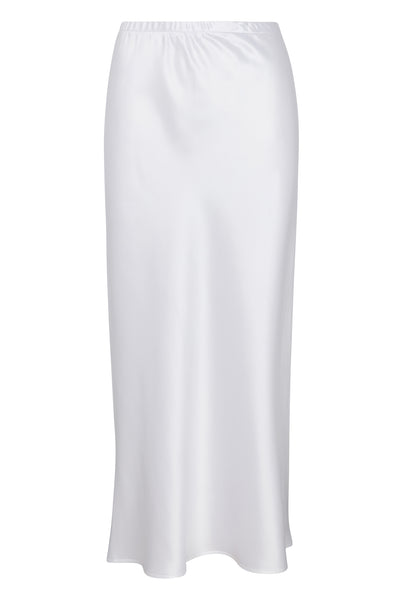 White Silk Bias Maxi Skirt