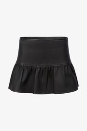 Mary Jane Leather Mini Skirt