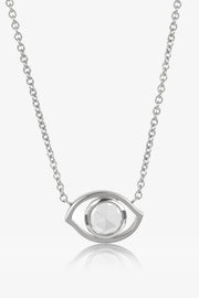 Rose Cut Diamond Evil Eye Necklace