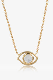 Rose Cut Diamond Evil Eye Necklace