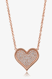 Large Diamond Pave Heart Necklace