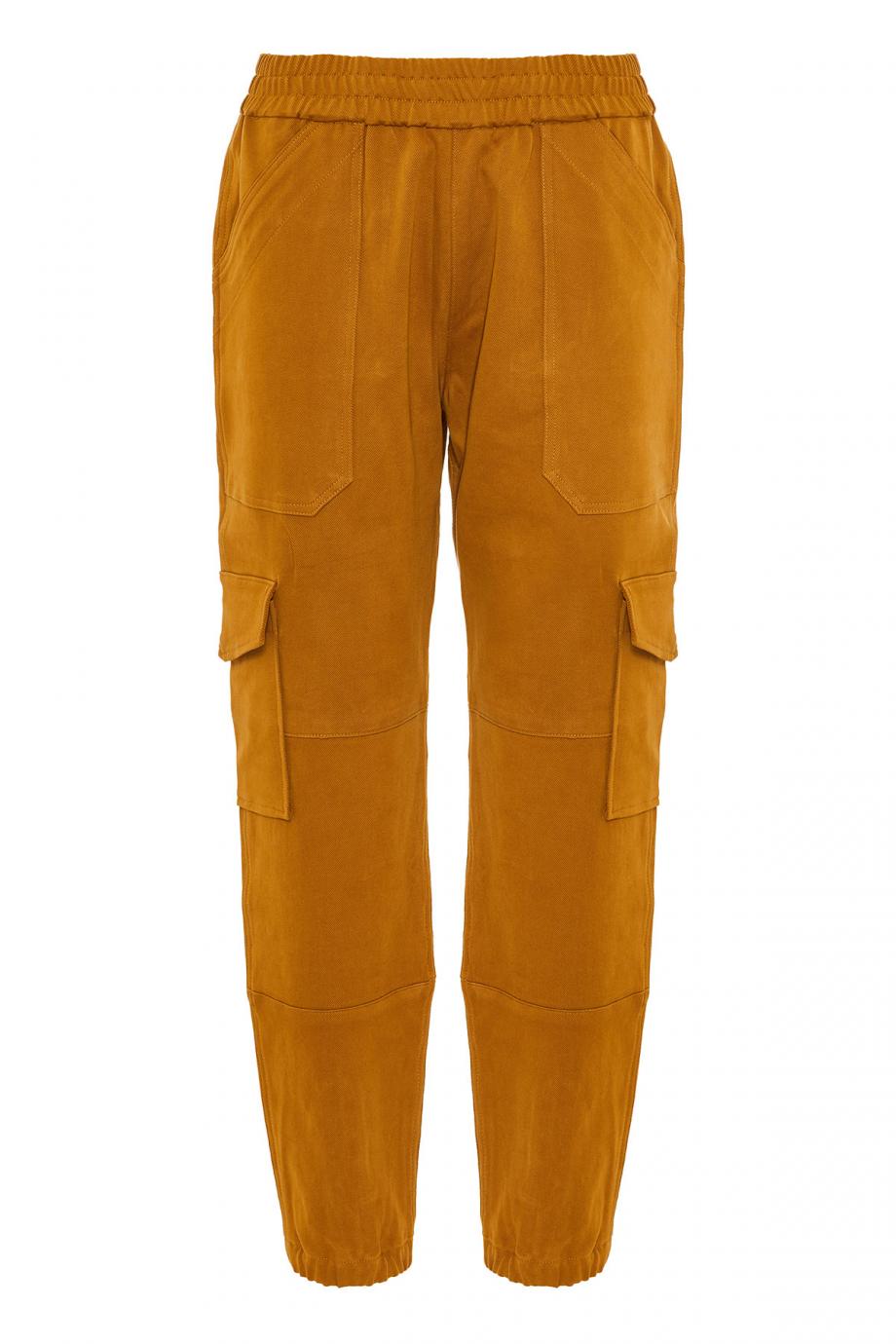 Moss Gold Twill Cargo Joggers