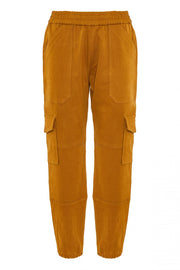 Moss Gold Twill Cargo Joggers