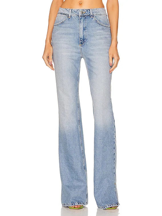 Victoria Loose Straight Denim with Slit