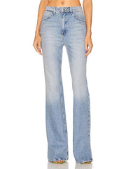Victoria Loose Straight Denim with Slit