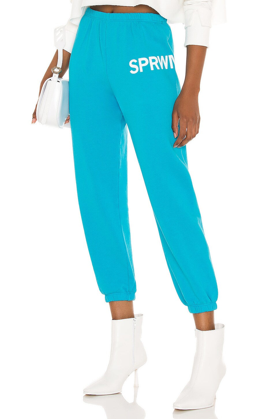Turquoise Cotton Big Logo Sweatpants
