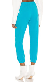 Turquoise Cotton Big Logo Sweatpants