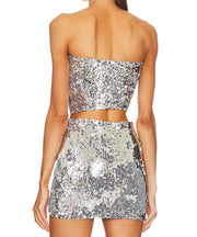Silver Sequin Tube Top