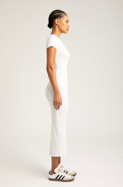 White Rib Maxi Dress