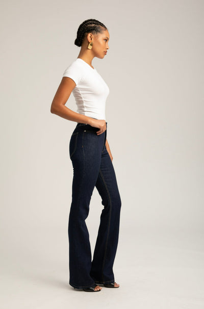 Joan Indigo Micro Flare Denim