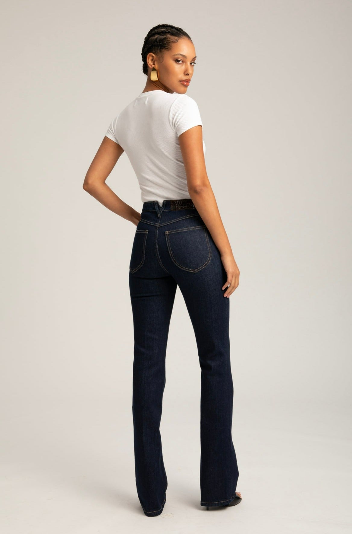 Joan Indigo Micro Flare Denim