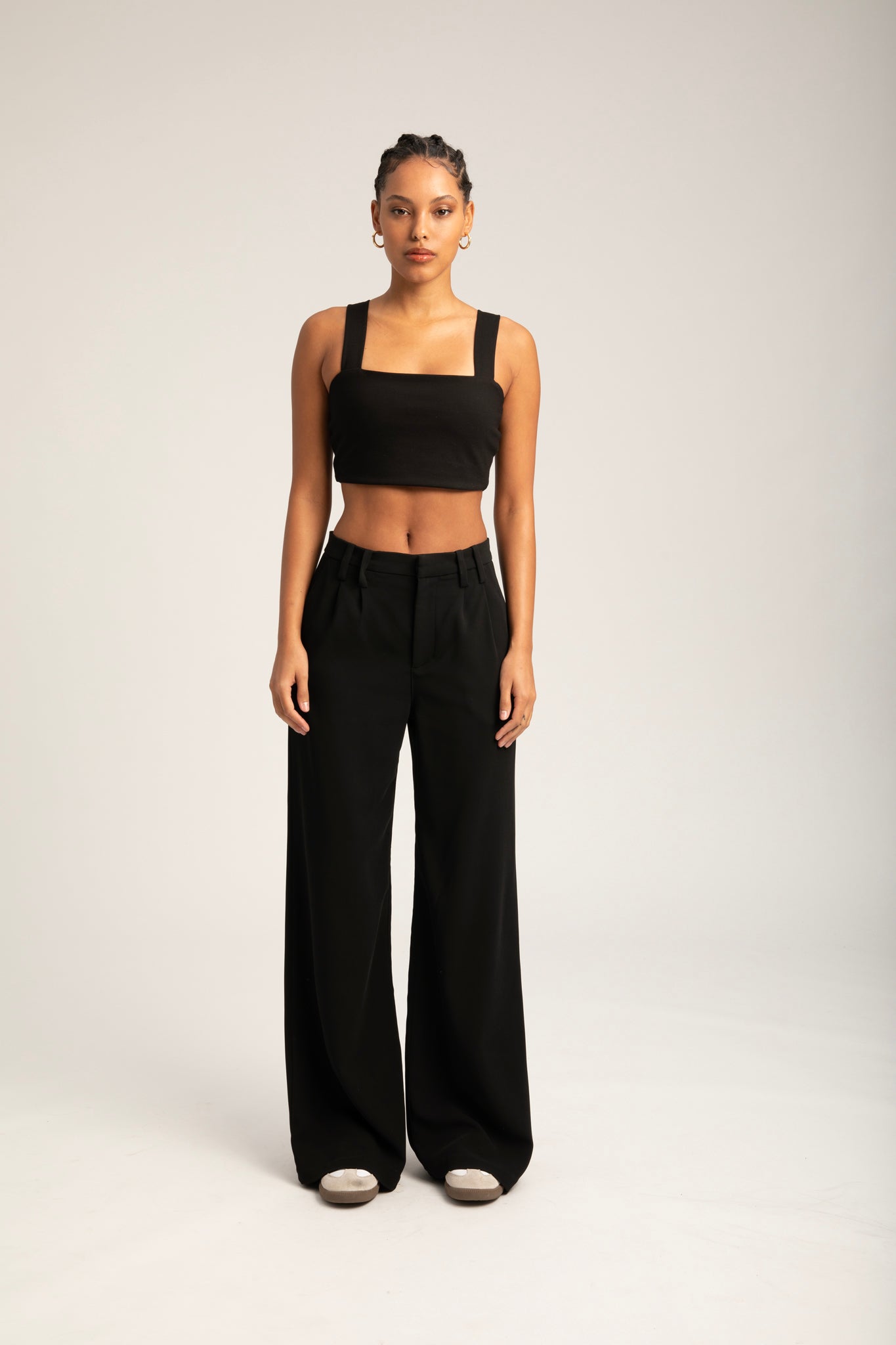 Black Micro Tube Top With Straps