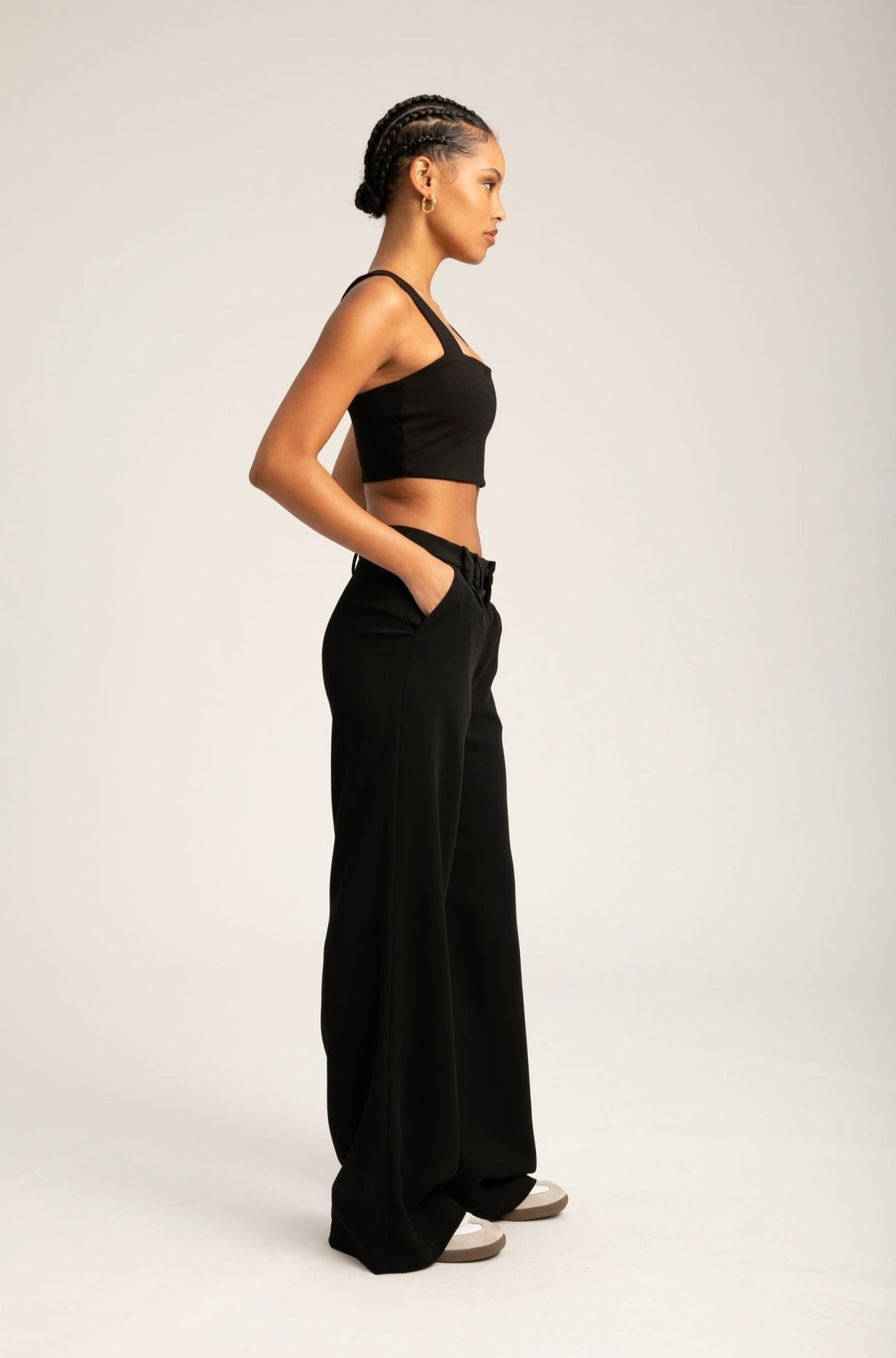 Black Micro Tube Top With Straps