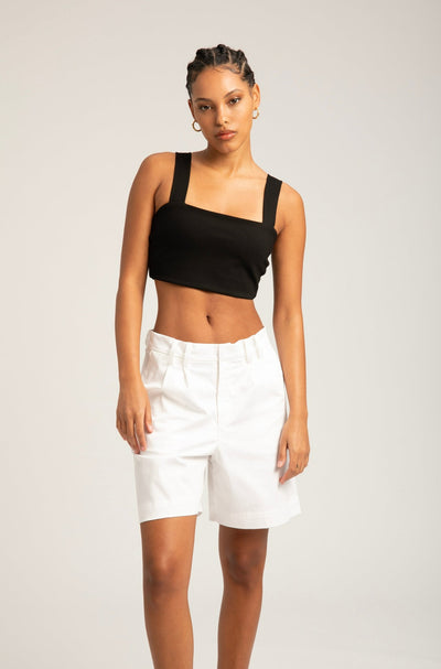 White Poplin Shorts