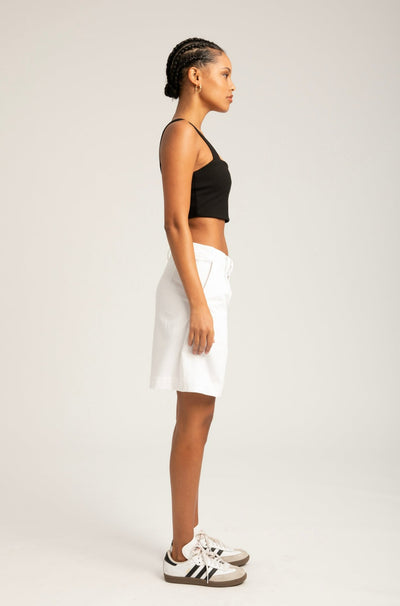 White Poplin Shorts