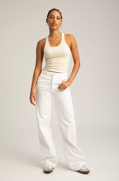 Vintage White Classic Rib Tank