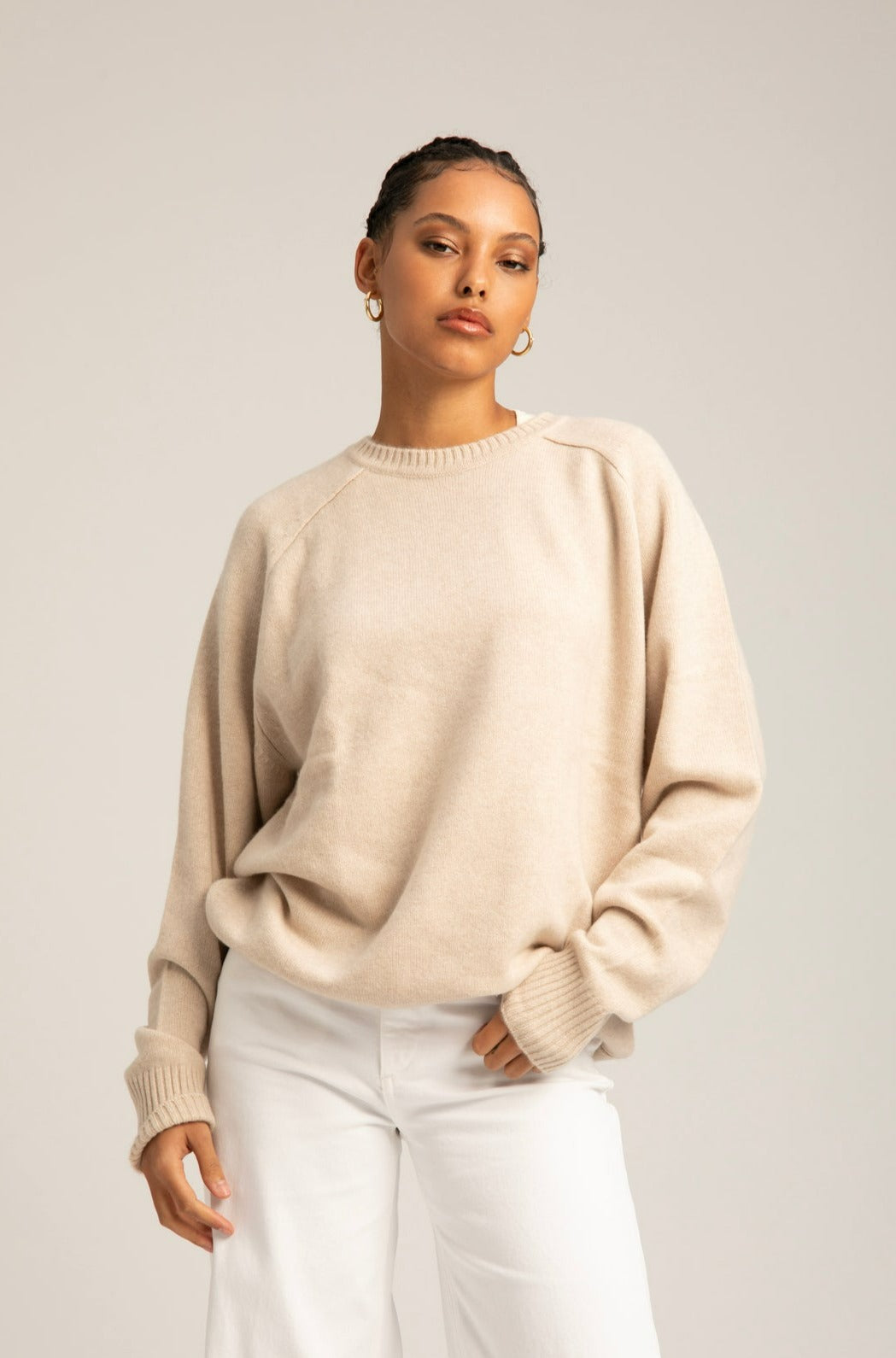 Oat Cashmere Boyfriend Sweater