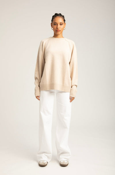 Oat Cashmere Boyfriend Sweater