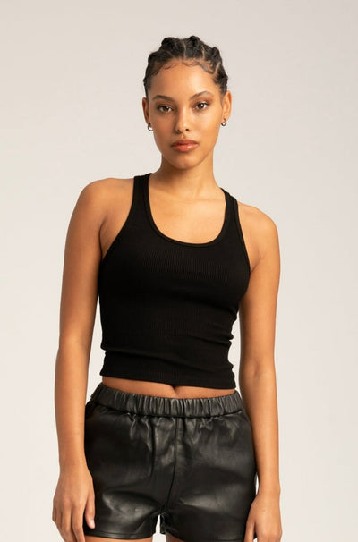 Black Classic Rib Tank