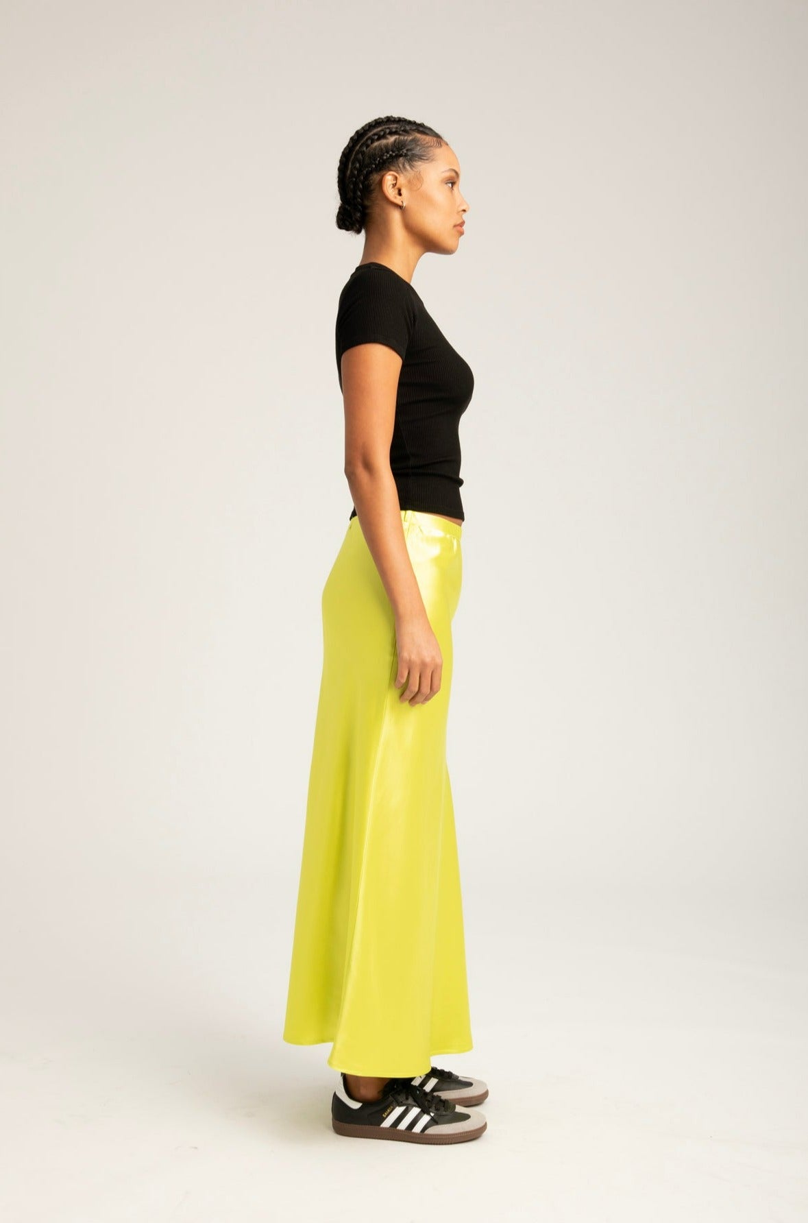 Electric Chartreuse Silk Bias Maxi Skirt