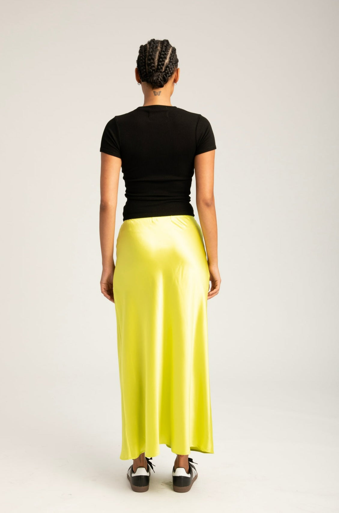 Electric Chartreuse Silk Bias Maxi Skirt
