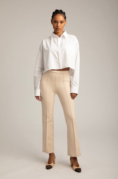 Cream Casanova Pintuck Ankle Flare