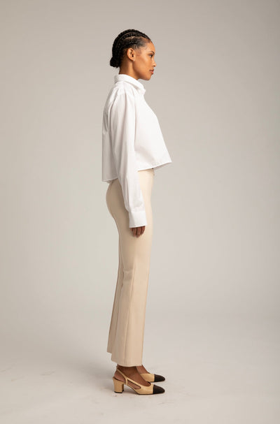 Cream Casanova Pintuck Ankle Flare