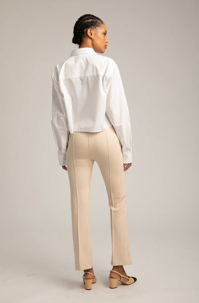 Cream Casanova Pintuck Ankle Flare