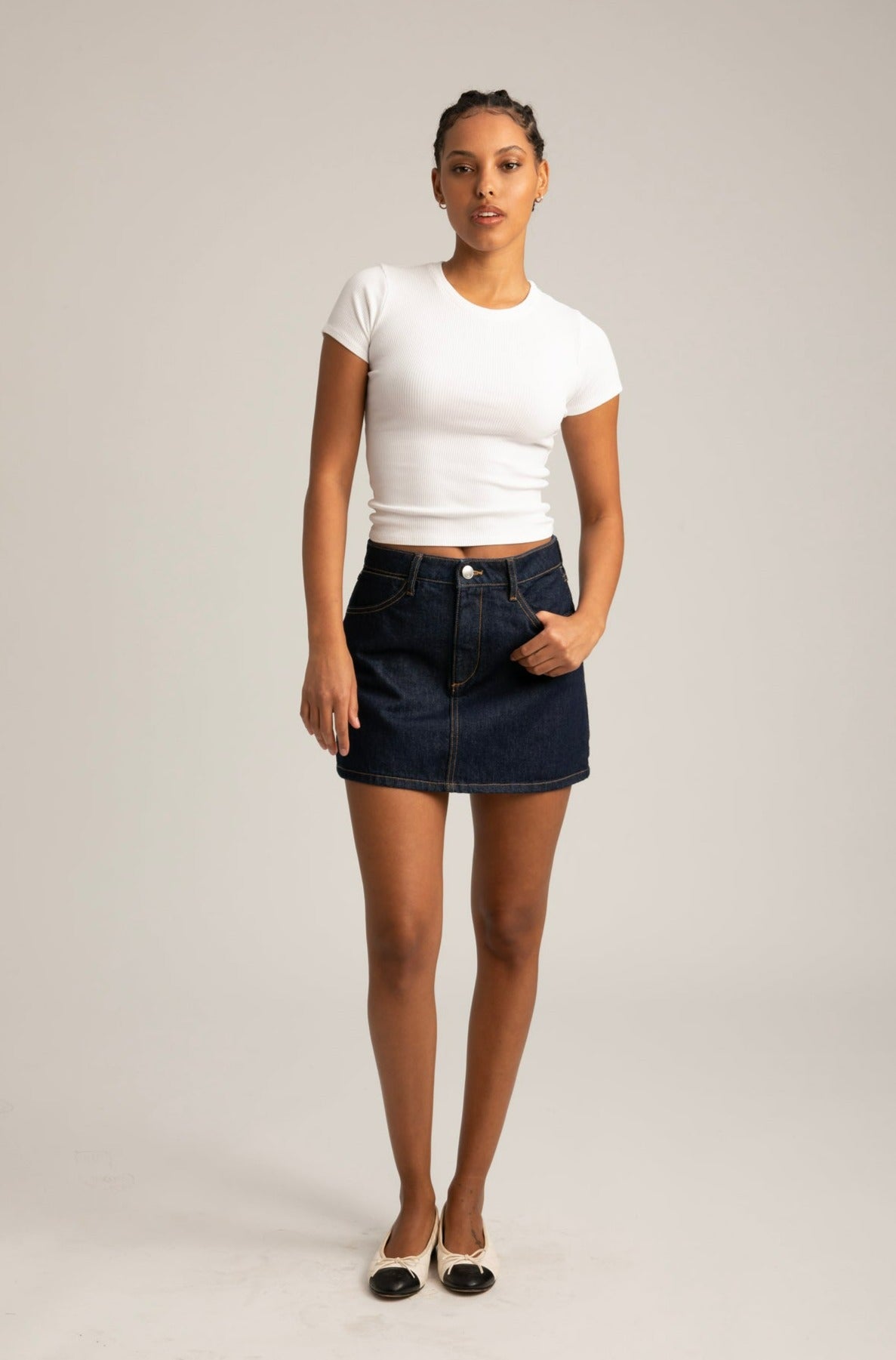 Jane Denim A-Line Mini Skirt